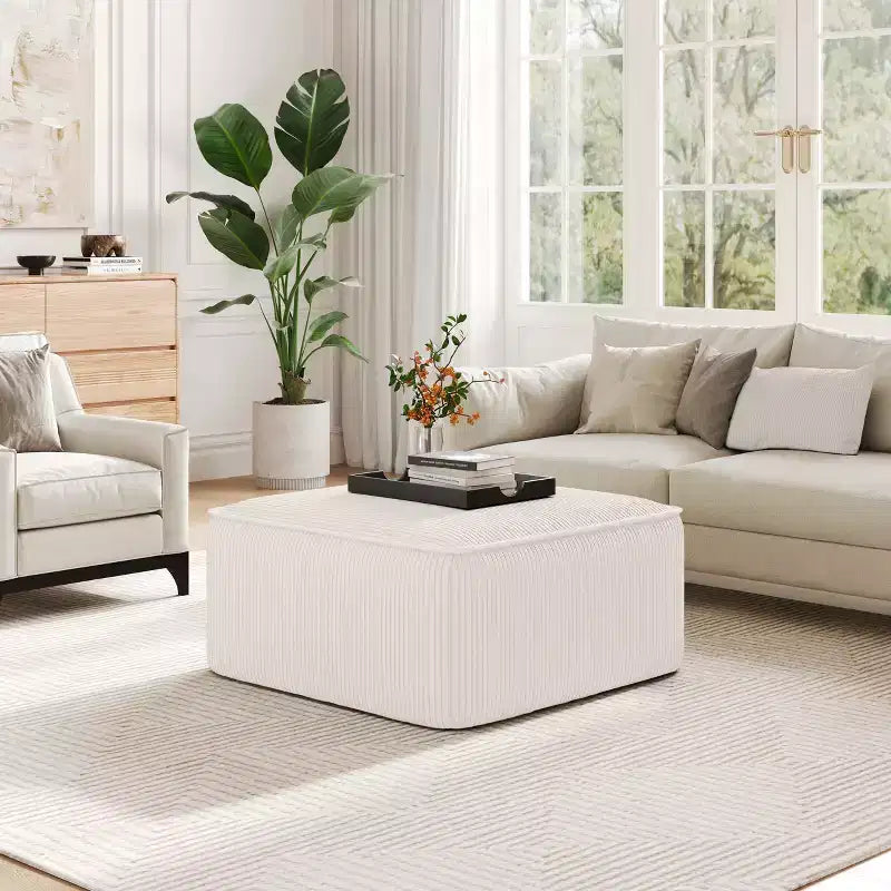 Modern Indoor Versatile Upholstered Square Ottoman
