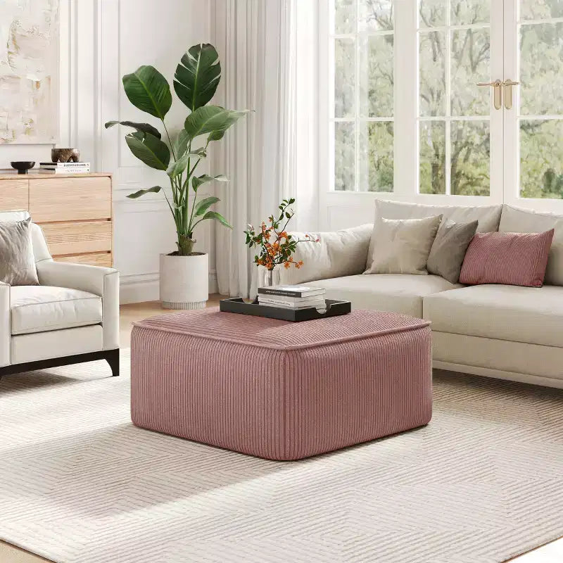 Modern Indoor Versatile Upholstered Square Ottoman