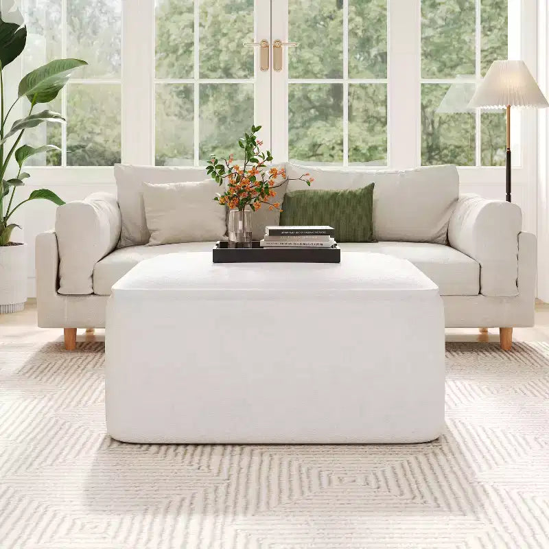 Modern Indoor Versatile Upholstered Square Ottoman