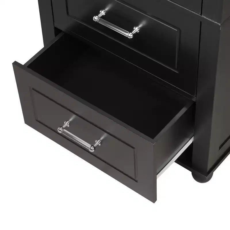 Tall Bathroom Storage Cabinet, Freestanding Storage Cabinet with Two Drawers and Adjustable Shelf
