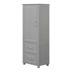 Tall Bathroom Storage Cabinet, Freestanding Storage Cabinet with Two Drawers and Adjustable Shelf