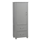 Tall Bathroom Storage Cabinet, Freestanding Storage Cabinet with Two Drawers and Adjustable Shelf