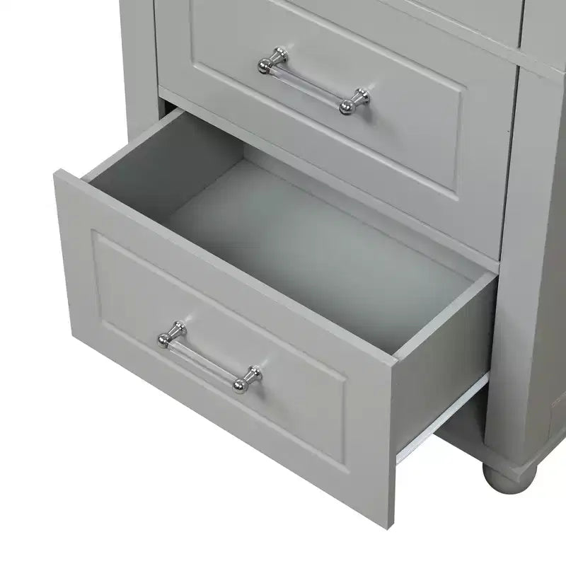 Tall Bathroom Storage Cabinet, Freestanding Storage Cabinet with Two Drawers and Adjustable Shelf
