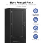 Tall Bathroom Storage Cabinet, Freestanding Storage Cabinet with Two Drawers and Adjustable Shelf