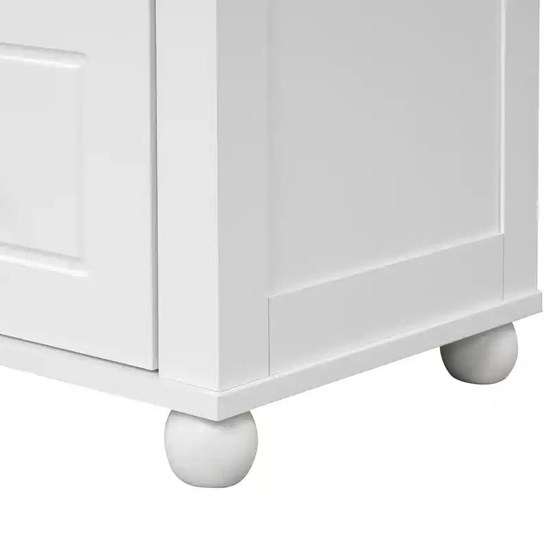 Tall Bathroom Storage Cabinet, Freestanding Storage Cabinet with Two Drawers and Adjustable Shelf