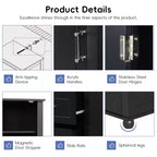 Tall Bathroom Storage Cabinet, Freestanding Storage Cabinet with Two Drawers and Adjustable Shelf