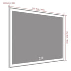 60x40 suuri LED-kylpyhuoneen peili: seinäkiinnitteinen, 3 värivaihtoehtoa, alumiinikehys, suuri