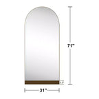 Brown Wooden Full-Length Mirror with Angular Base Design 180x80x2cm