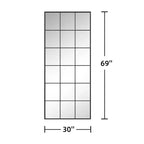 Wrought Iron Lattice Frame Rectangular Mirror - Black 176x76x2.7cm
