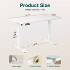Ergonomic Height Adjustable Table with T-Shaped Metal Bracket Modern Computer Workstations