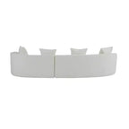 126 Modern Boucle Upholstered 5 Seater Curved Sectional Sofa with Pillows