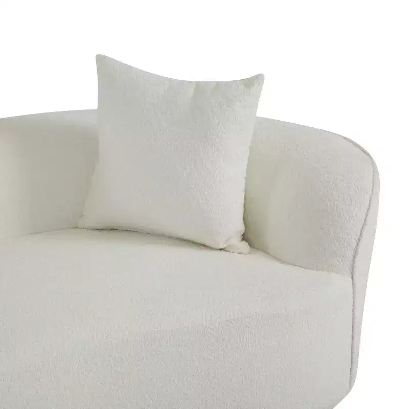 126 Modern Boucle Upholstered 5 Seater Curved Sectional Sofa with Pillows