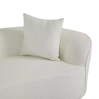126 Modern Boucle Upholstered 5 Seater Curved Sectional Sofa with Pillows