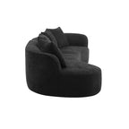 126 Modern Boucle Upholstered 5 Seater Curved Sectional Sofa with Pillows