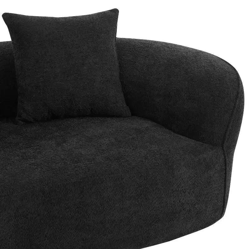 126 Modern Boucle Upholstered 5 Seater Curved Sectional Sofa with Pillows