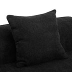 126 Modern Boucle Upholstered 5 Seater Curved Sectional Sofa with Pillows