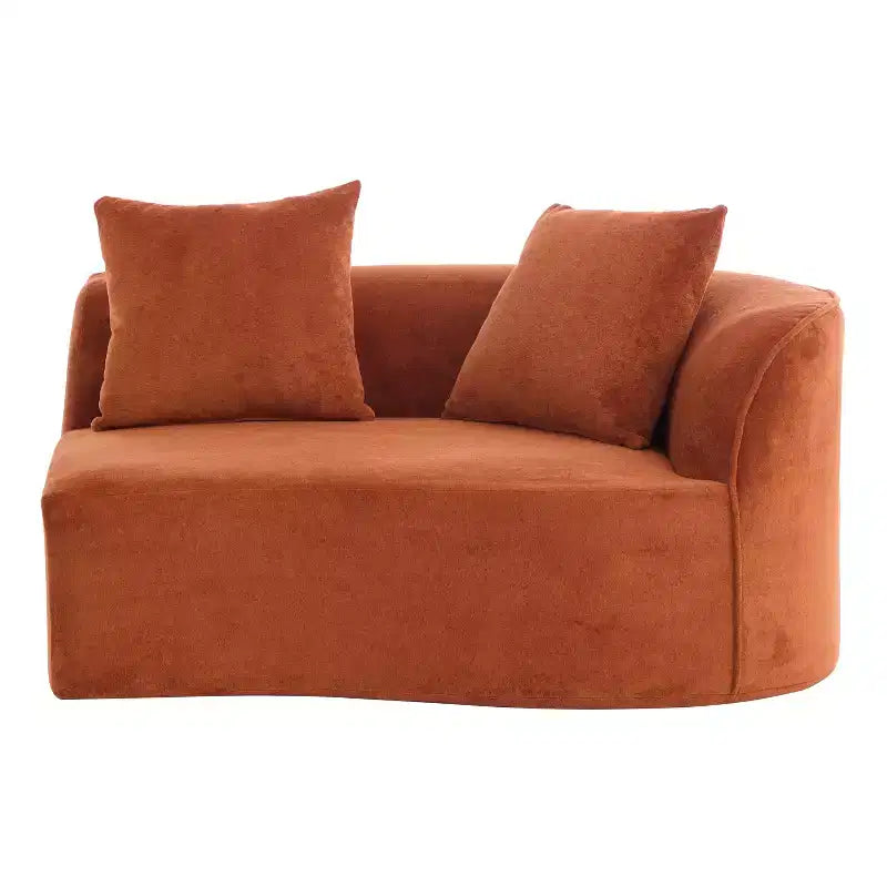 126 Modern Boucle Upholstered 5 Seater Curved Sectional Sofa with Pillows