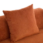 126 Modern Boucle Upholstered 5 Seater Curved Sectional Sofa with Pillows