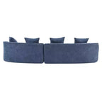 126 Modern Boucle Upholstered 5 Seater Curved Sectional Sofa with Pillows