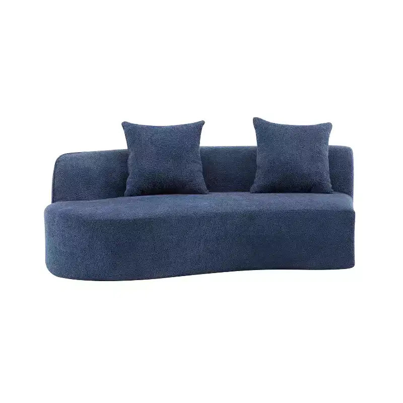 126 Modern Boucle Upholstered 5 Seater Curved Sectional Sofa with Pillows