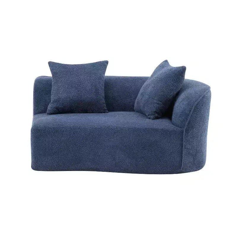 126 Modern Boucle Upholstered 5 Seater Curved Sectional Sofa with Pillows