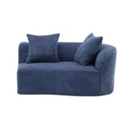 126 Modern Boucle Upholstered 5 Seater Curved Sectional Sofa with Pillows