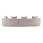 126 Modern Boucle Upholstered 5 Seater Curved Sectional Sofa with Pillows