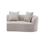 126 Modern Boucle Upholstered 5 Seater Curved Sectional Sofa with Pillows