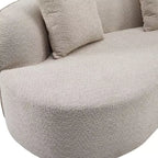 126 Modern Boucle Upholstered 5 Seater Curved Sectional Sofa with Pillows