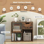 3-Compartment Bookshelf, 2-Tier Open Shelf with Drawers, Home Storage Organizer