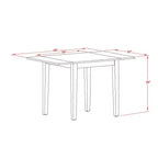 Rechthoekige tafel 30X48 met 2 uitschuifbladen
