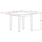 Rechthoekige tafel 30X48 met 2 uitschuifbladen
