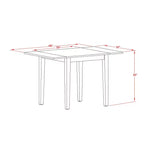 Rechthoekige tafel 30X48 met 2 uitschuifbladen