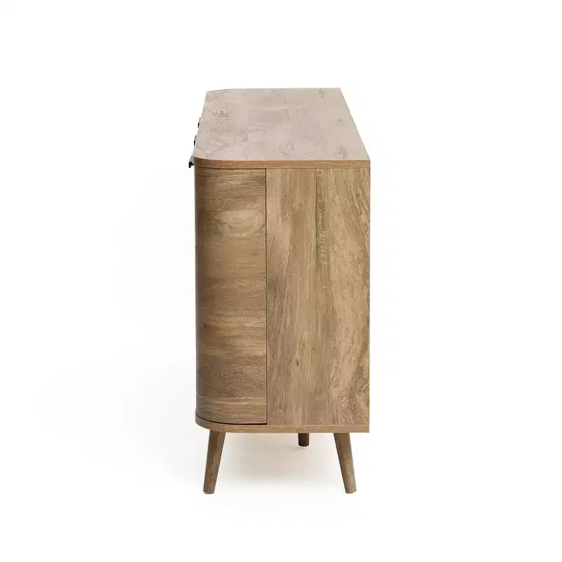 Sideboard Buffet Cabinet with Storage, 59'' Wide Natural Oak Manufactured Wood Accent Console Cabinet with 2-Door and 3-Drawer