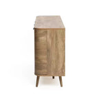 Sideboard Buffet Cabinet with Storage, 59'' Wide Natural Oak Manufactured Wood Accent Console Cabinet with 2-Door and 3-Drawer
