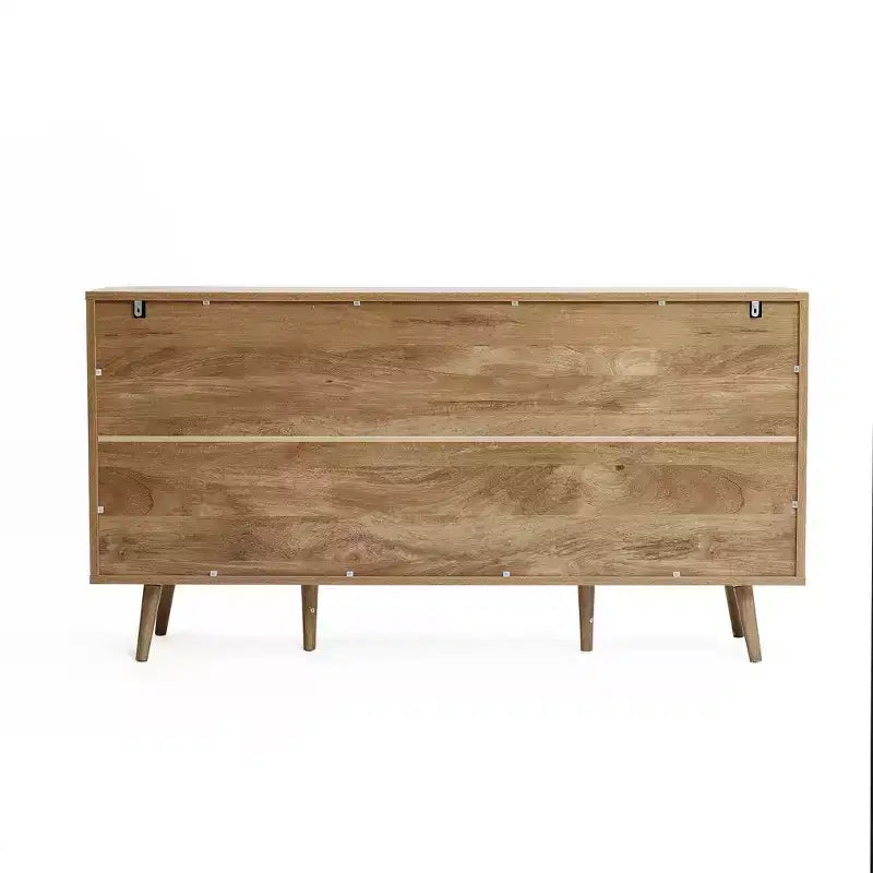 Sideboard Buffet Cabinet with Storage, 59'' Wide Natural Oak Manufactured Wood Accent Console Cabinet with 2-Door and 3-Drawer