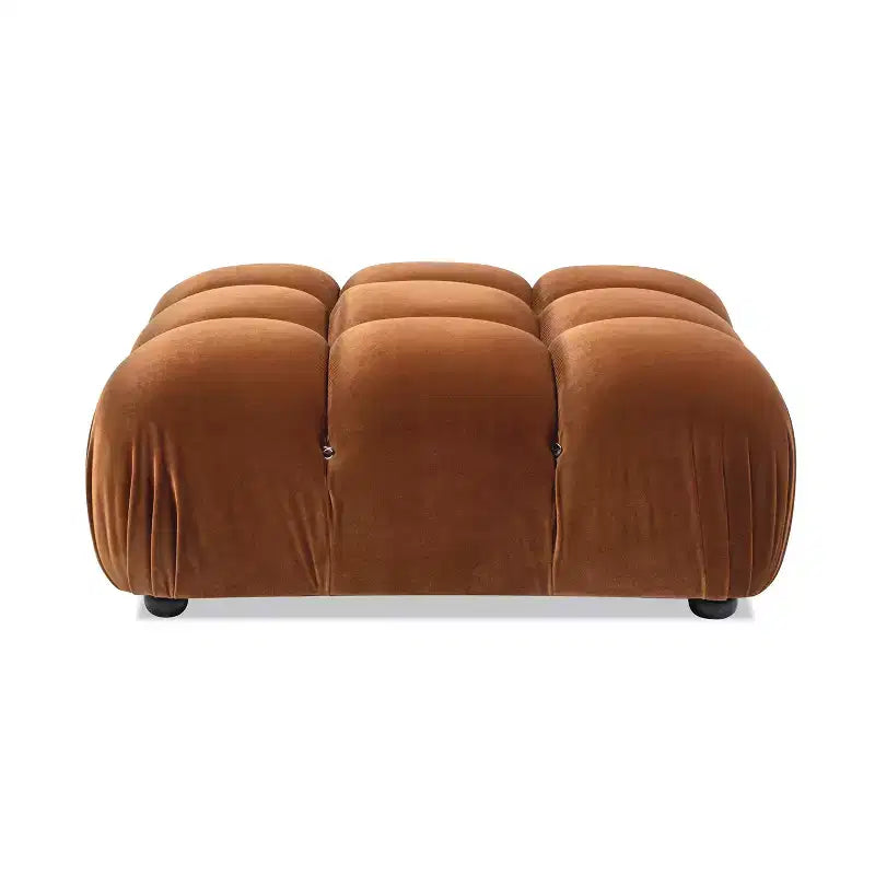 36 Bubble Modular Modern Cocktail Ottoman, Olive Green Performance Velvet