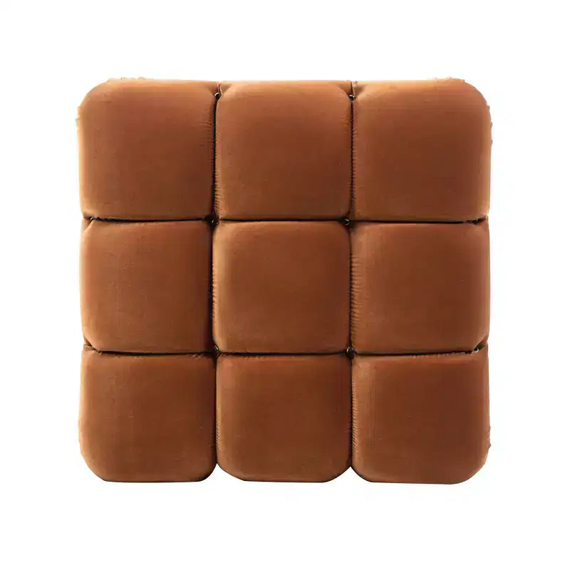 36 Bubble Modular Modern Cocktail Ottoman, Olive Green Performance Velvet