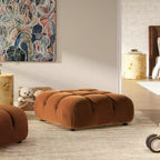 36 Bubble Modular Modern Cocktail Ottoman, Olive Green Performance Velvet