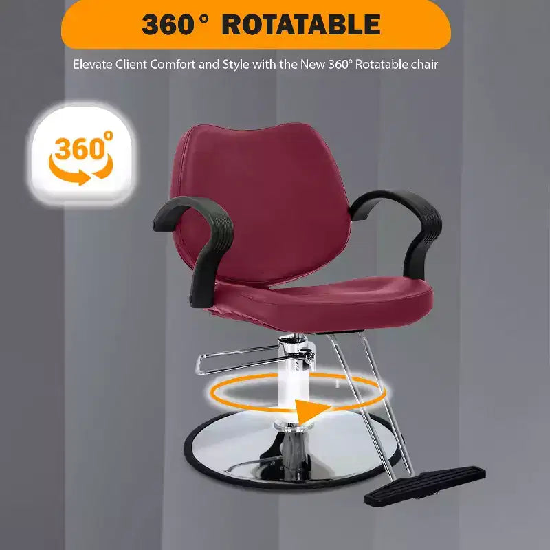 Barber Chair Hair Salon Chair with Hydraulic Pump 360 Degrees Swivel