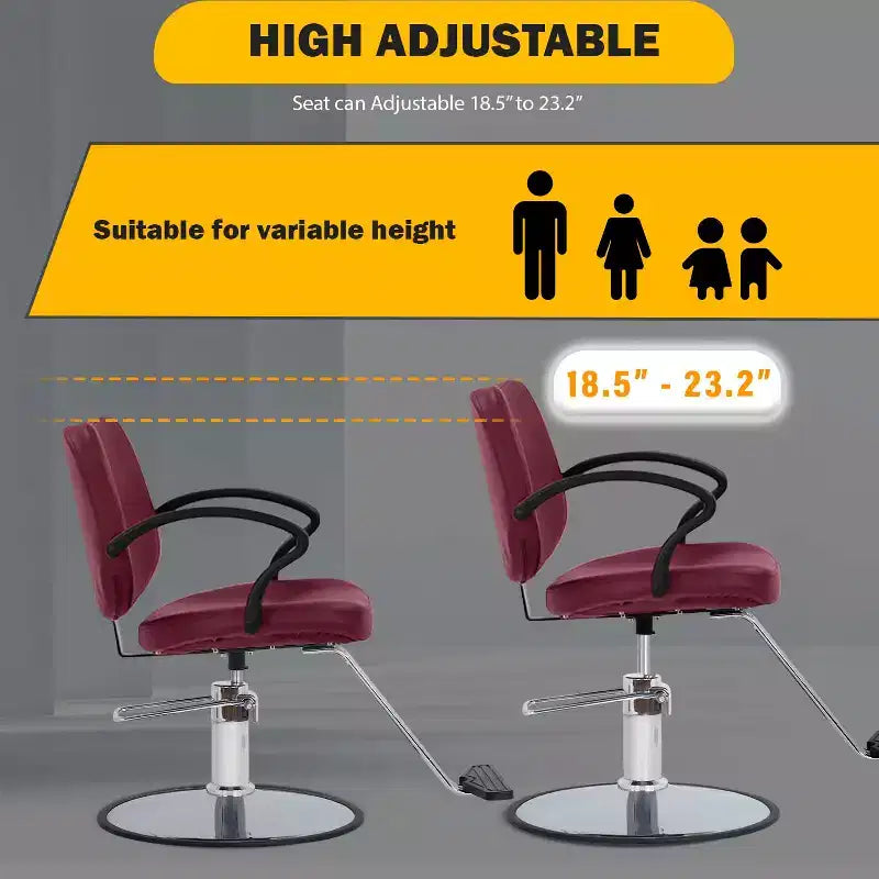 Barber Chair Hair Salon Chair with Hydraulic Pump 360 Degrees Swivel