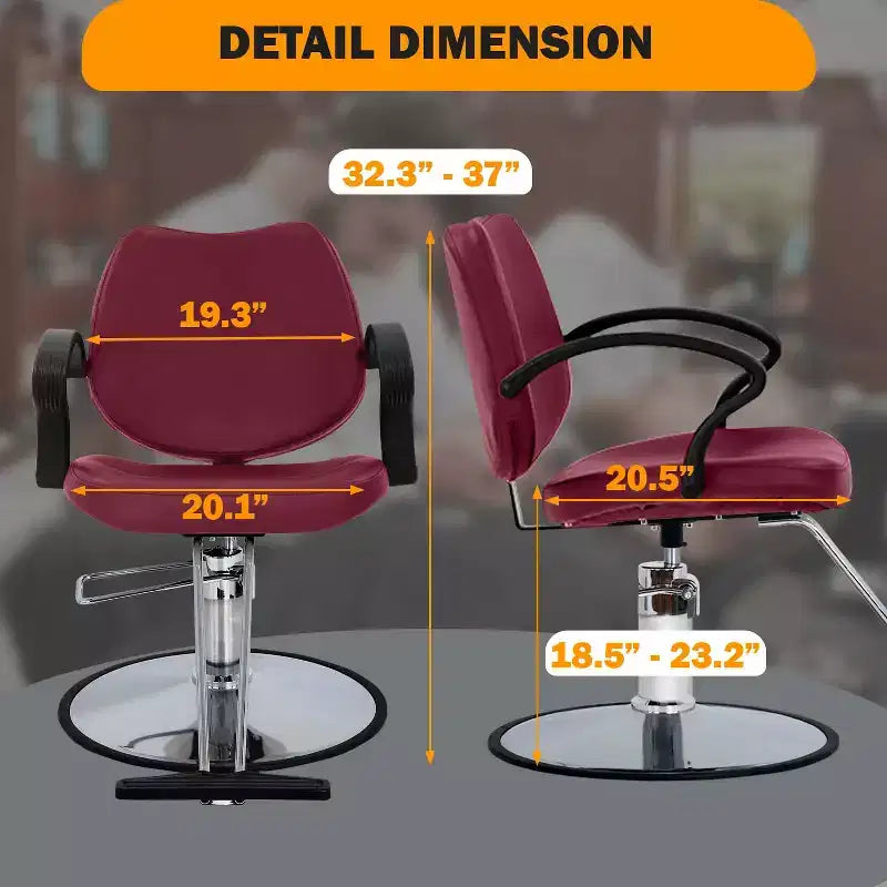 Barber Chair Hair Salon Chair with Hydraulic Pump 360 Degrees Swivel