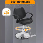 Barber Chair Hair Salon Chair with Hydraulic Pump 360 Degrees Swivel