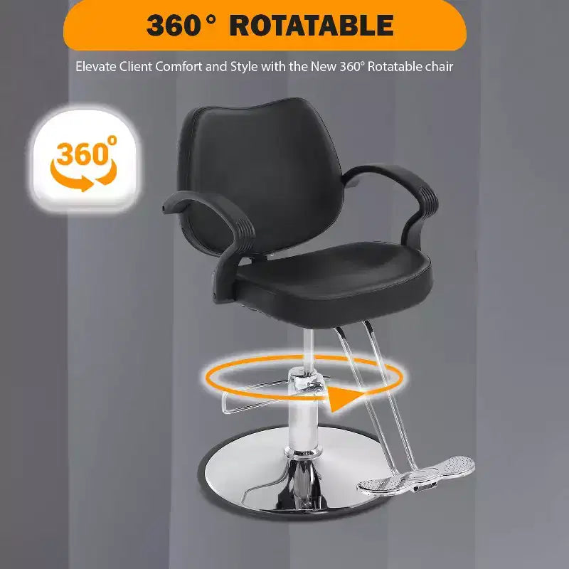 Barber Chair Hair Salon Chair with Hydraulic Pump 360 Degrees Swivel