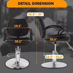 Barber Chair Hair Salon Chair with Hydraulic Pump 360 Degrees Swivel