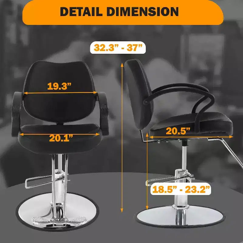 Barber Chair Hair Salon Chair with Hydraulic Pump 360 Degrees Swivel