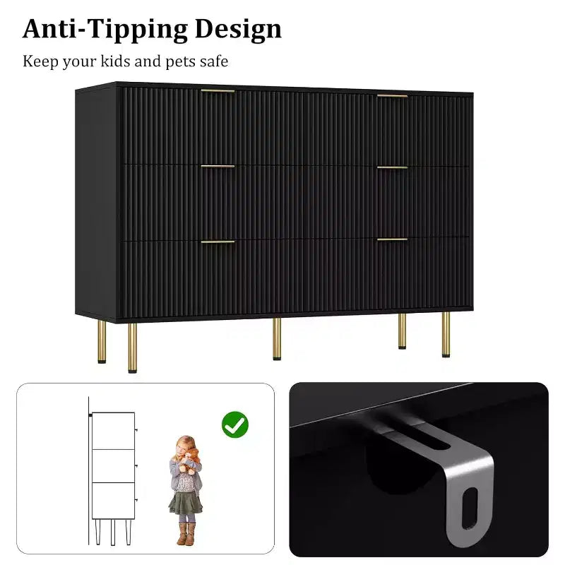 Cassettiera per camera da letto, cassettiera moderna a 6 cassetti, organizzatore in legno per camera da letto, soggiorno, corridoio, ingresso