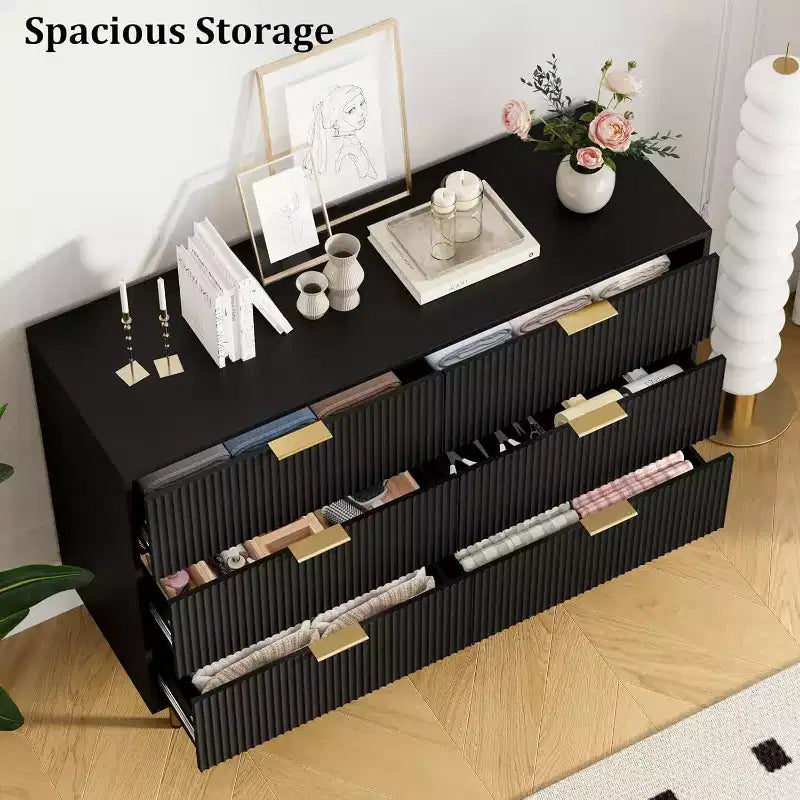 Cassettiera per camera da letto, cassettiera moderna a 6 cassetti, organizzatore in legno per camera da letto, soggiorno, corridoio, ingresso