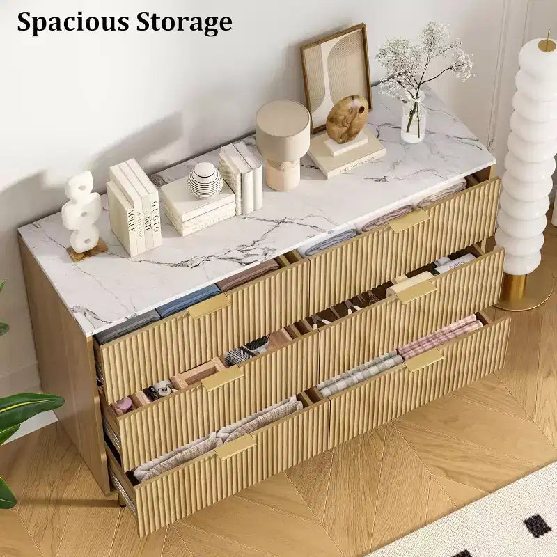 Cassettiera per camera da letto, cassettiera moderna a 6 cassetti, organizzatore in legno per camera da letto, soggiorno, corridoio, ingresso