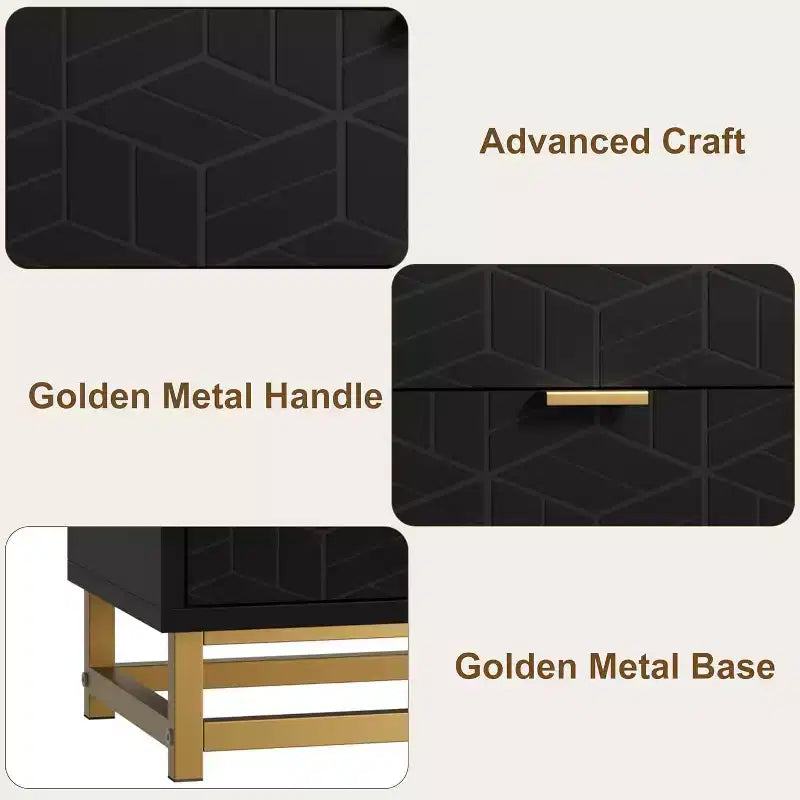 Schubladen-Aufbewahrungsschrank, Kommode für Schlafzimmer, 53,5 Kommoden-Organizer mit Metallgriff und Beinen